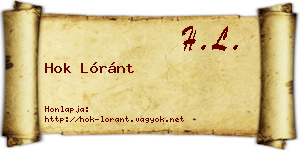 Hok Lóránt névjegykártya